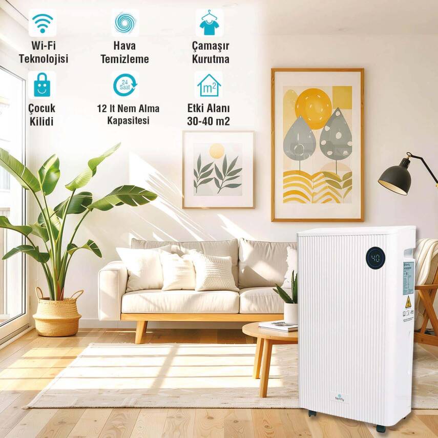 FLY12 Akıllı ( Wi-Fi ) Nem Alma ve Hava Temizleme Cihazı - 3