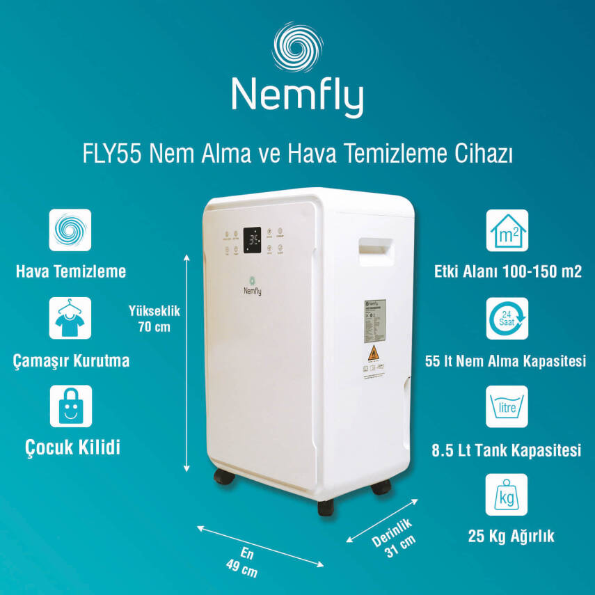 FLY55 Nem Alma ve Hava Temizleme Cihazı - 2